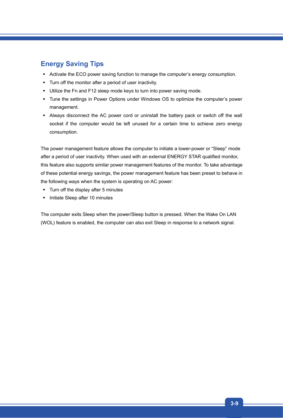 Energy saving tips | MSI CX61 2PC User Manual | Page 33 / 48