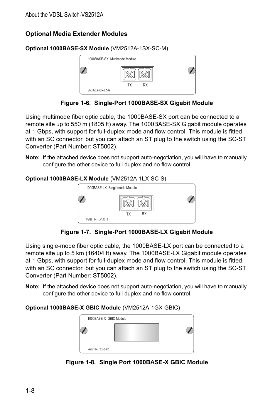 Optional media extender modules | Accton Technology VM2548 User Manual | Page 20 / 72