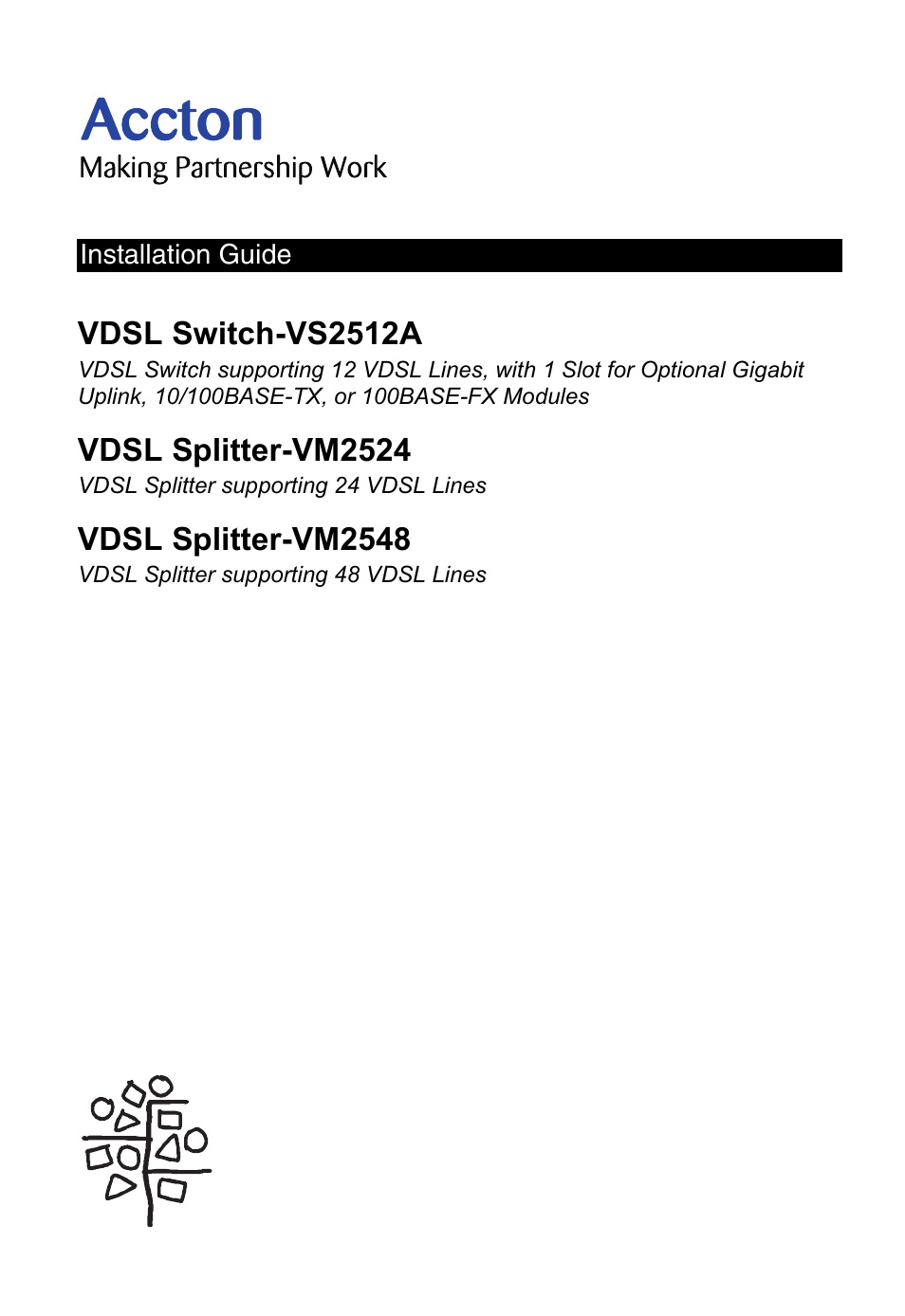 Vdsl switch-vs2512a, Vdsl splitter-vm2524, Vdsl splitter-vm2548 | Accton Technology VM2548 User Manual | Page 3 / 72