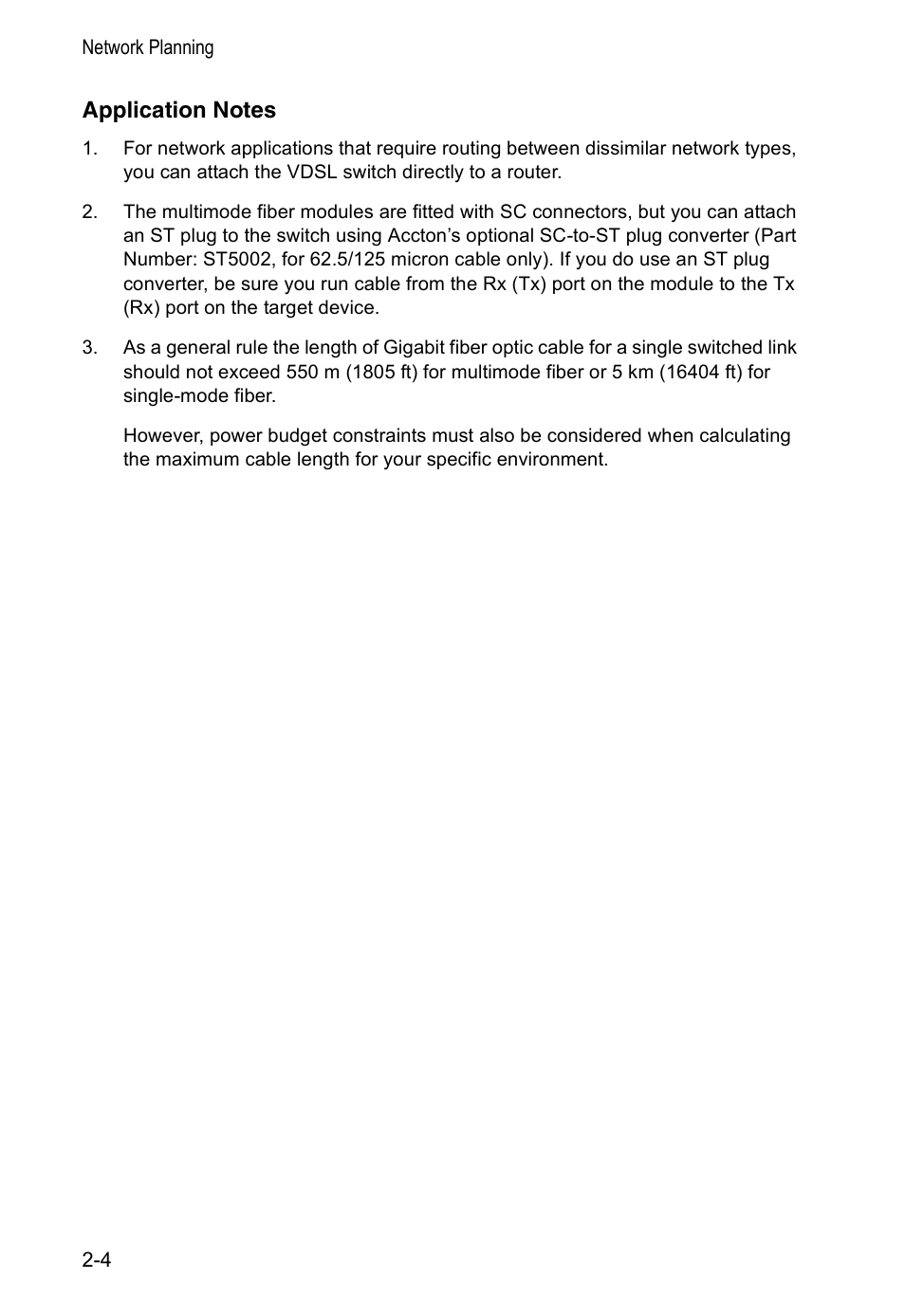 Application notes | Accton Technology VM2548 User Manual | Page 30 / 72