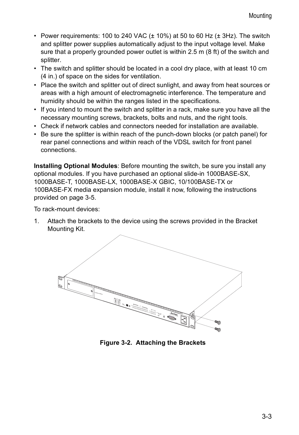 Mounting 3-3, Vs2512a | Accton Technology VM2548 User Manual | Page 33 / 72