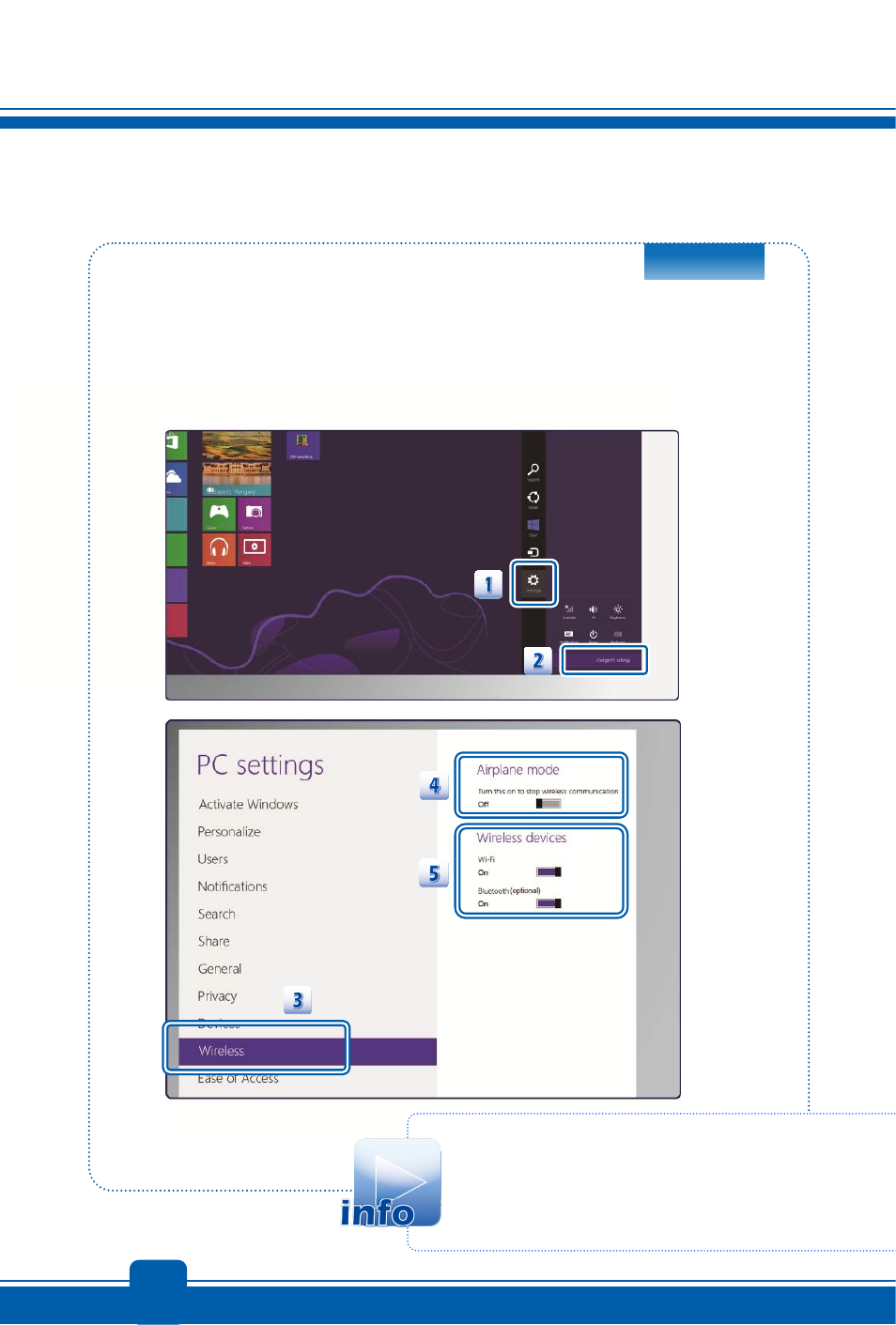 Wireless activation for windows 8 | MSI GT60 WORKSTATION User Manual | Page 42 / 50