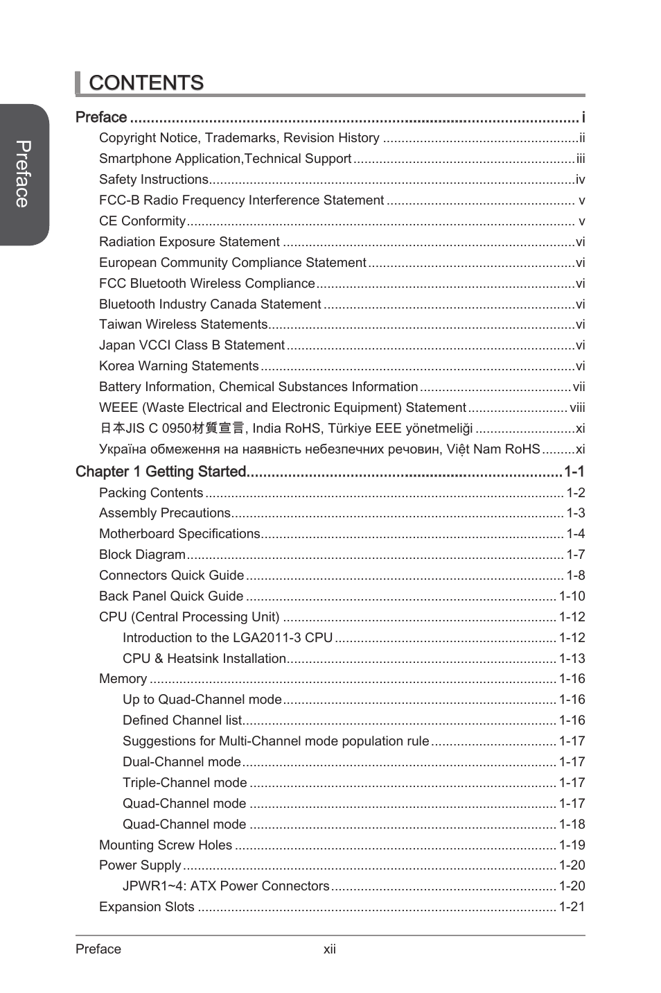 MSI X99S XPOWER AC Manual User Manual | Page 12 / 116