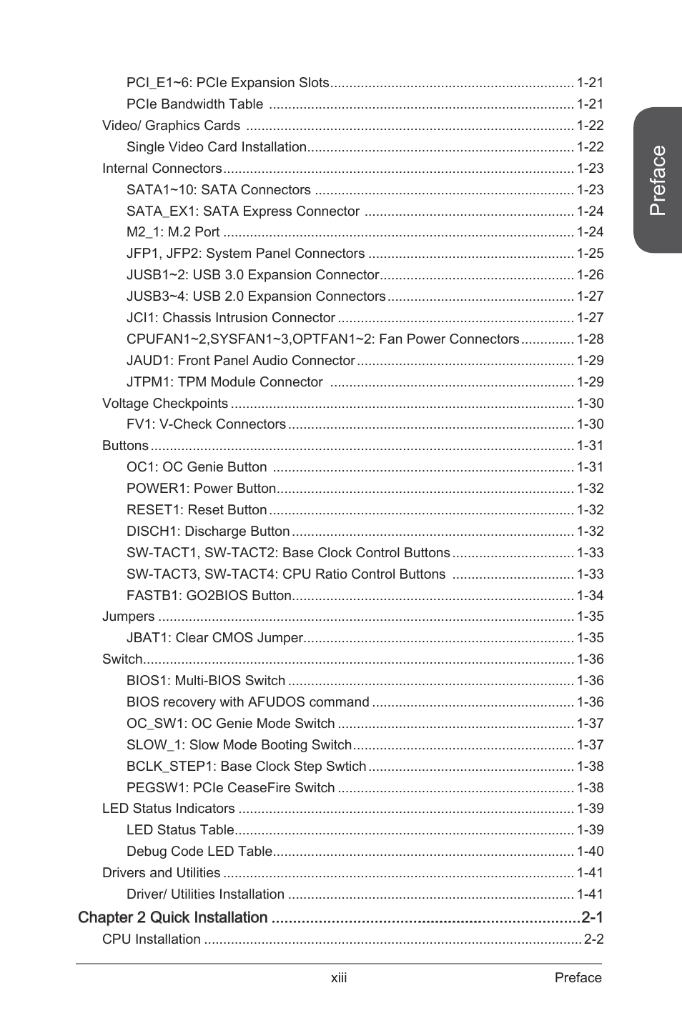 Preface | MSI X99S XPOWER AC Manual User Manual | Page 13 / 116