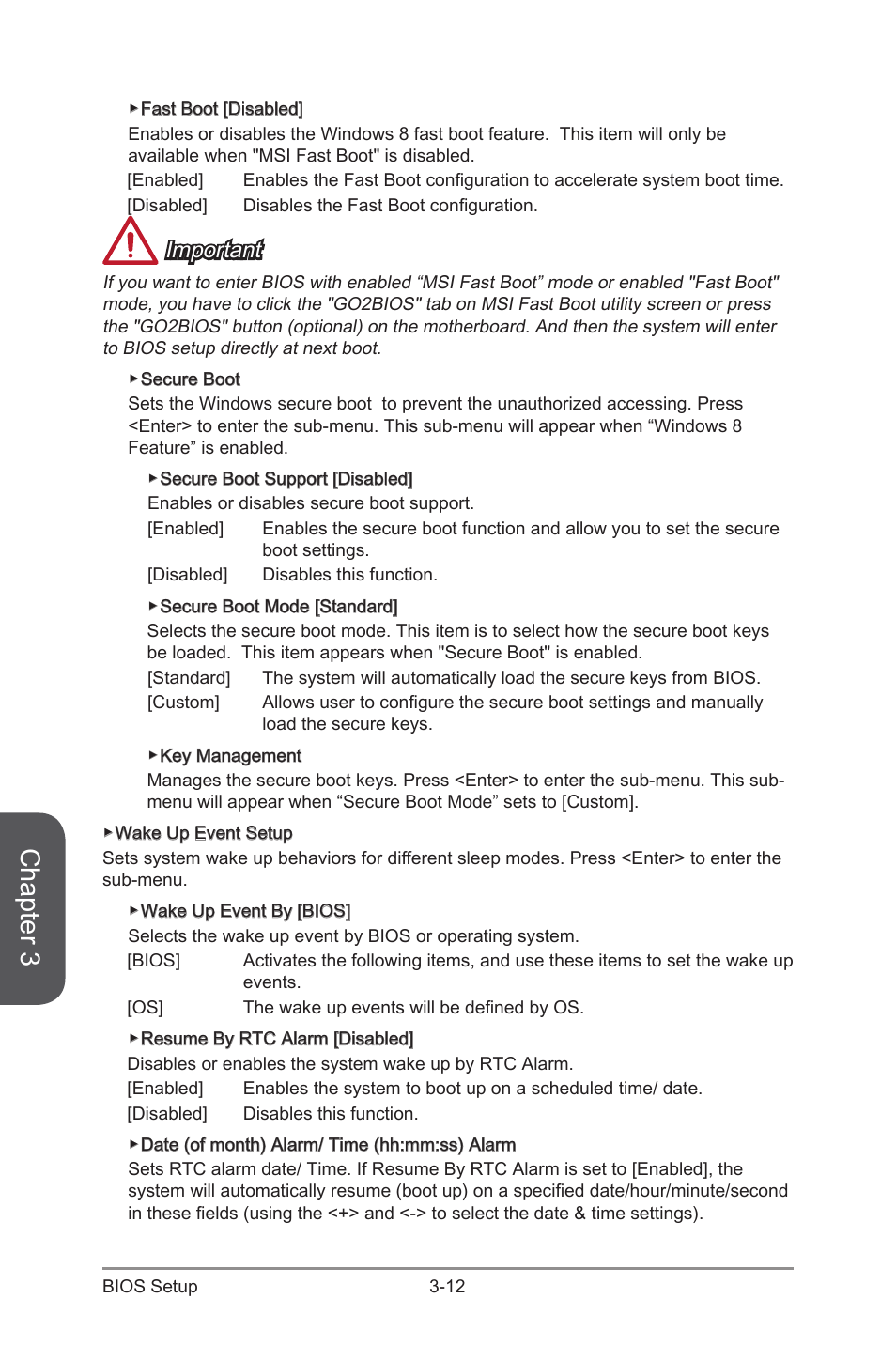 Chapter 3, Important | MSI X99S XPOWER AC Manual User Manual | Page 82 / 116