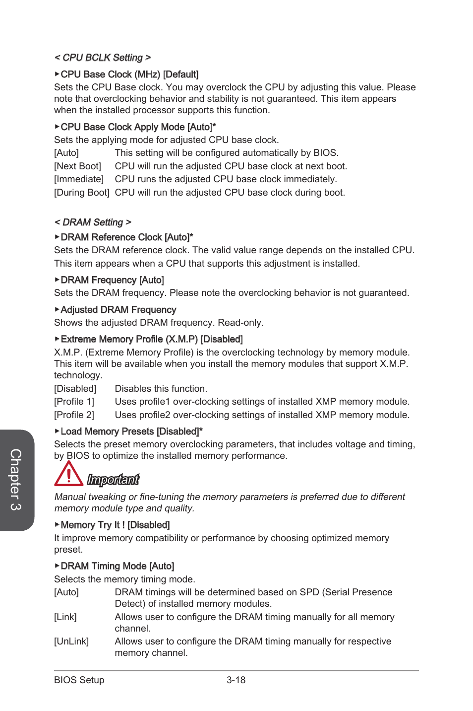Chapter 3, Important | MSI X99S XPOWER AC Manual User Manual | Page 88 / 116