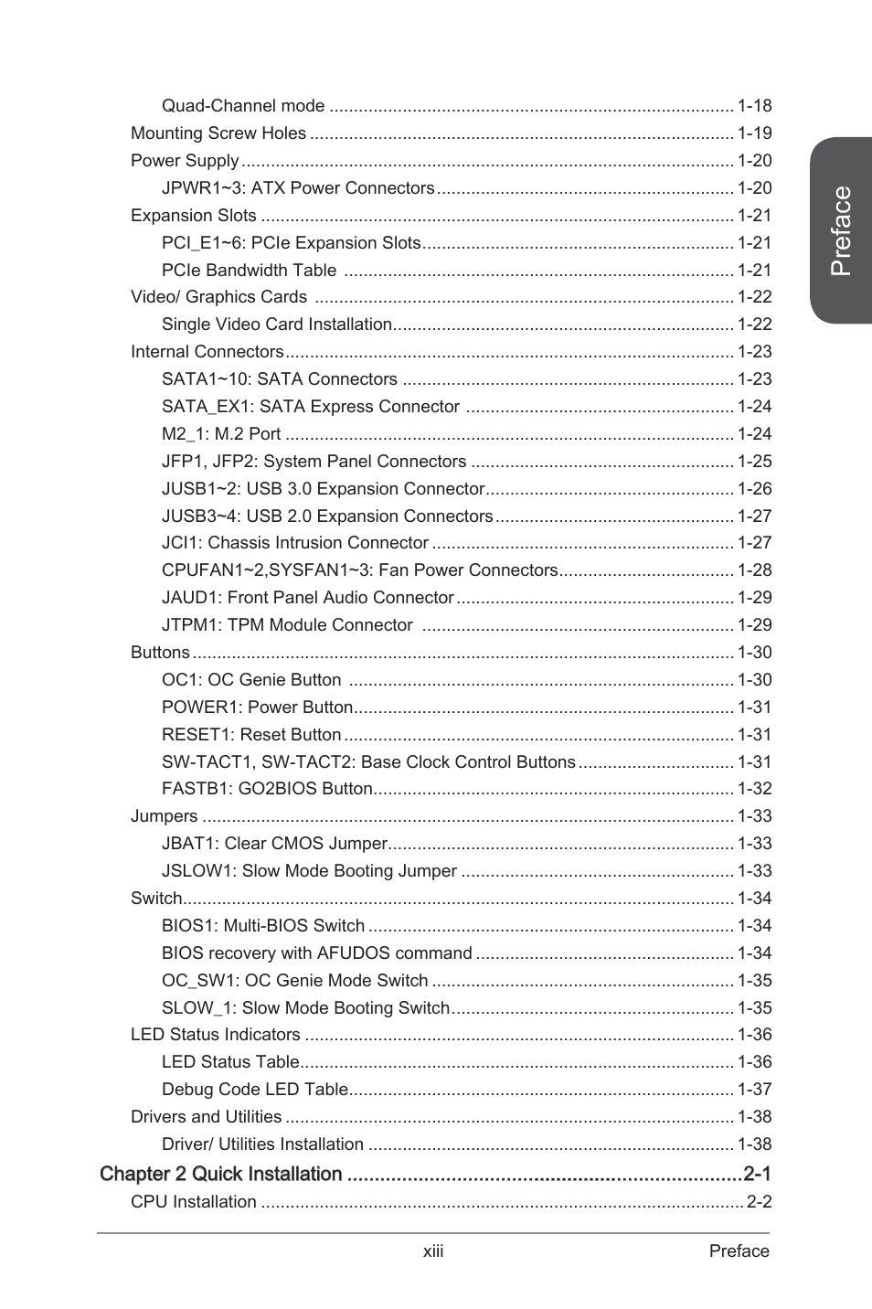 Preface | MSI X99S MPOWER Manual User Manual | Page 13 / 112