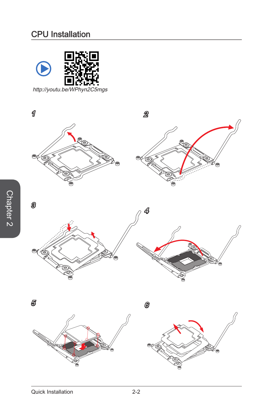 Cpu installation -2, Chapter 2, Cpu installation | MSI X99S MPOWER Manual User Manual | Page 54 / 112