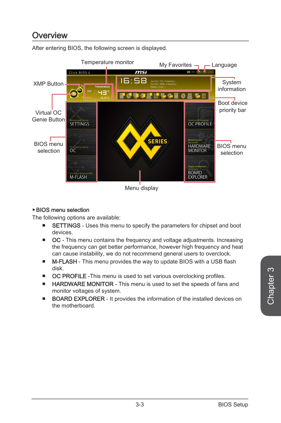 Overview -3, Chapter 3, Overview | MSI X99S MPOWER Manual User Manual | Page 69 / 112