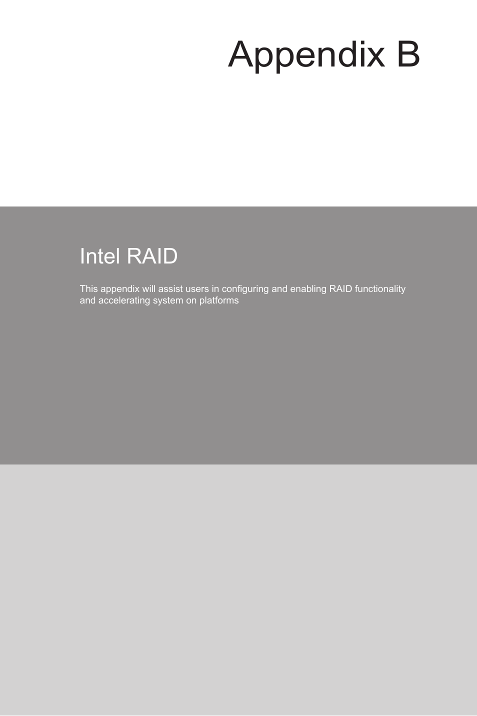 Appendix b, Intel raid | MSI Z97 XPOWER AC User Manual | Page 105 / 118