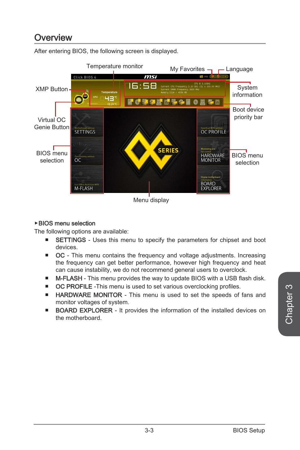 Overview -3, Chapter 3, Overview | MSI Z97 XPOWER AC User Manual | Page 69 / 118