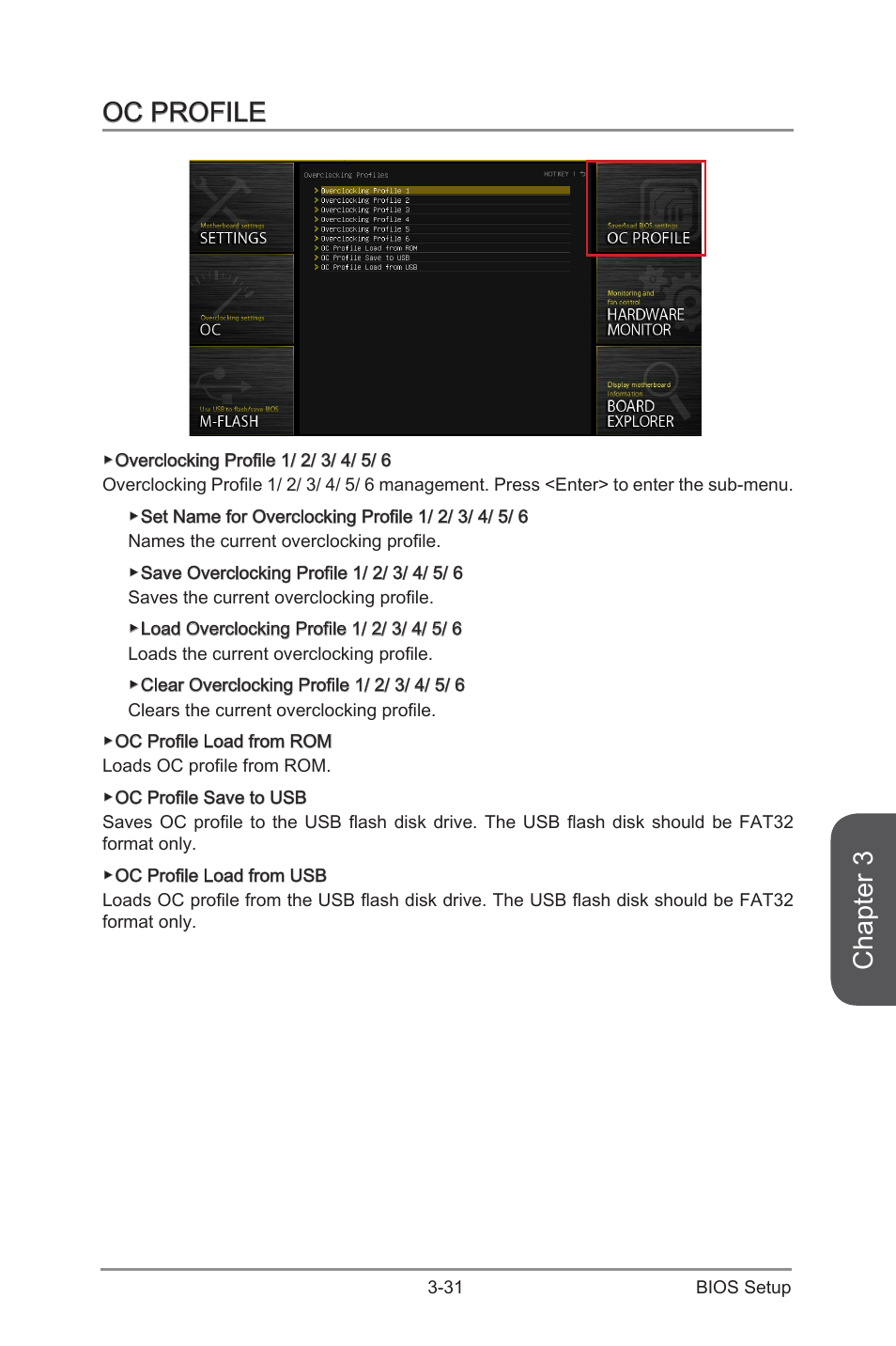 Oc profile -31, Chapter 3, Oc profile | MSI Z97 XPOWER AC User Manual | Page 97 / 118