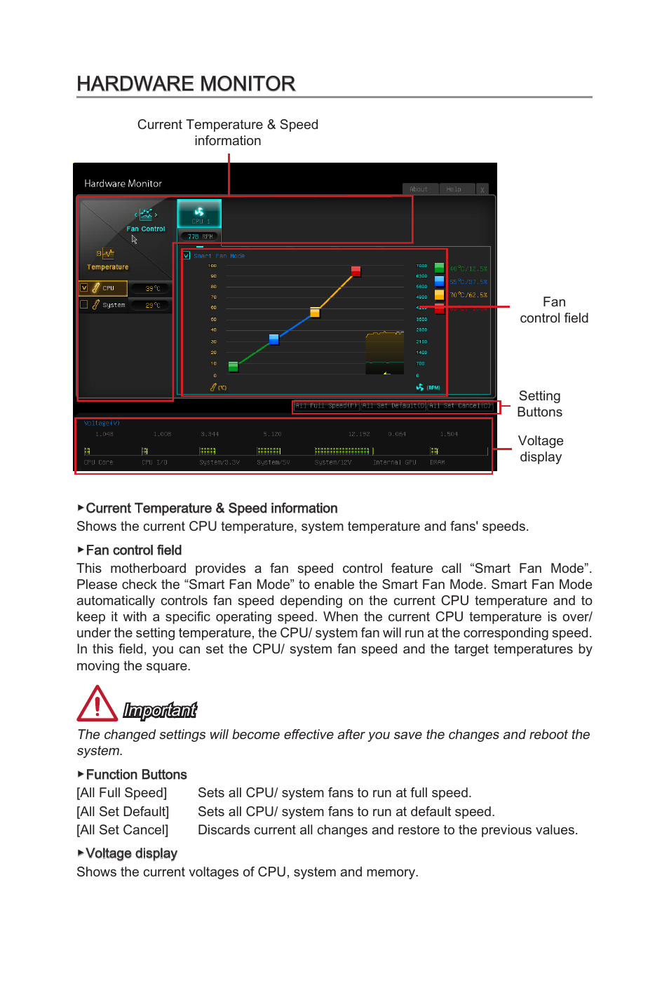 Hardware monitor -32, Hardware monitor, Important | MSI Z97 XPOWER AC User Manual | Page 98 / 118