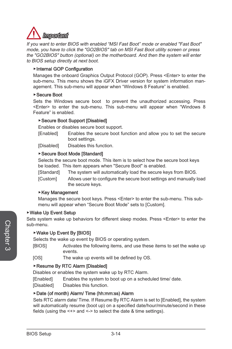 Chapter 3, Important | MSI Z97 MPOWER Manual User Manual | Page 78 / 116