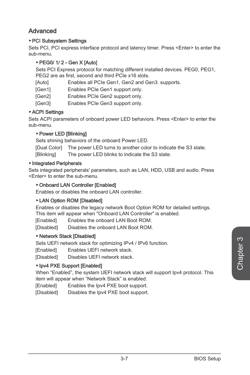 Advanced -7, Chapter 3, Advanced | MSI Z87 XPOWER User Manual | Page 77 / 120