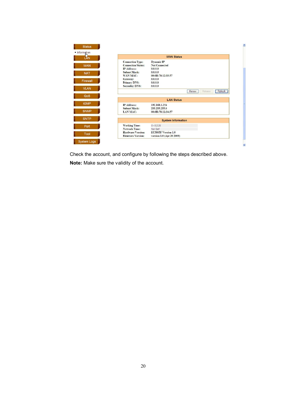 Accton Technology EC3805 User Manual | Page 20 / 34