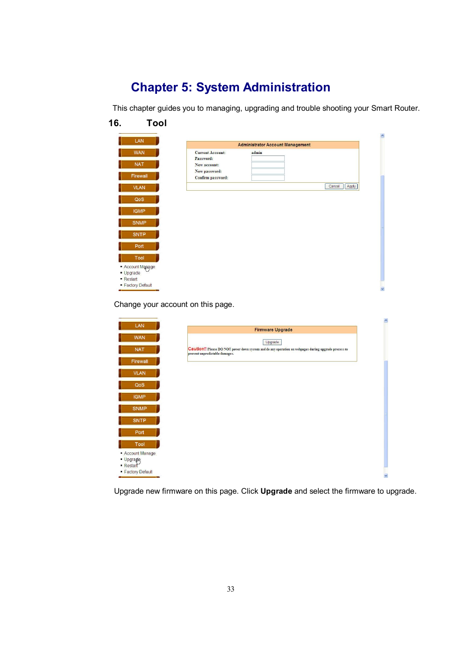 Chapter 5: system administration | Accton Technology EC3805 User Manual | Page 33 / 34