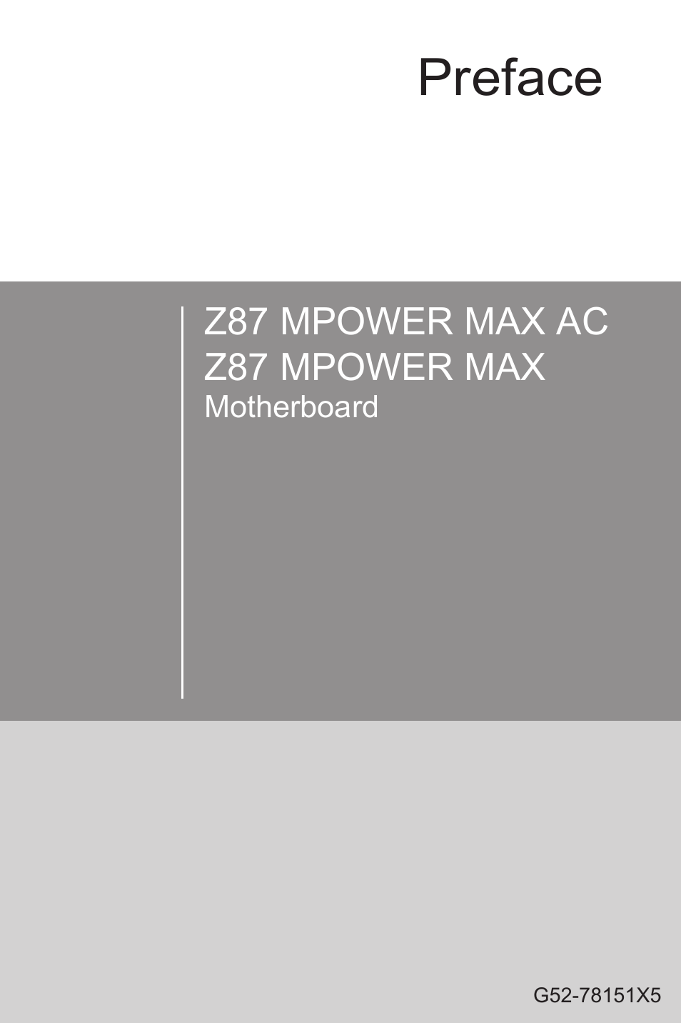 MSI Z87 MPOWER MAX User Manual | 116 pages