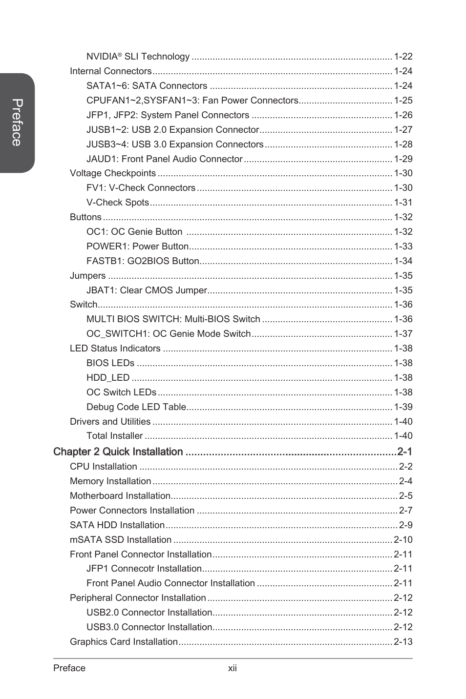 Preface | MSI Z87 MPOWER MAX User Manual | Page 12 / 116