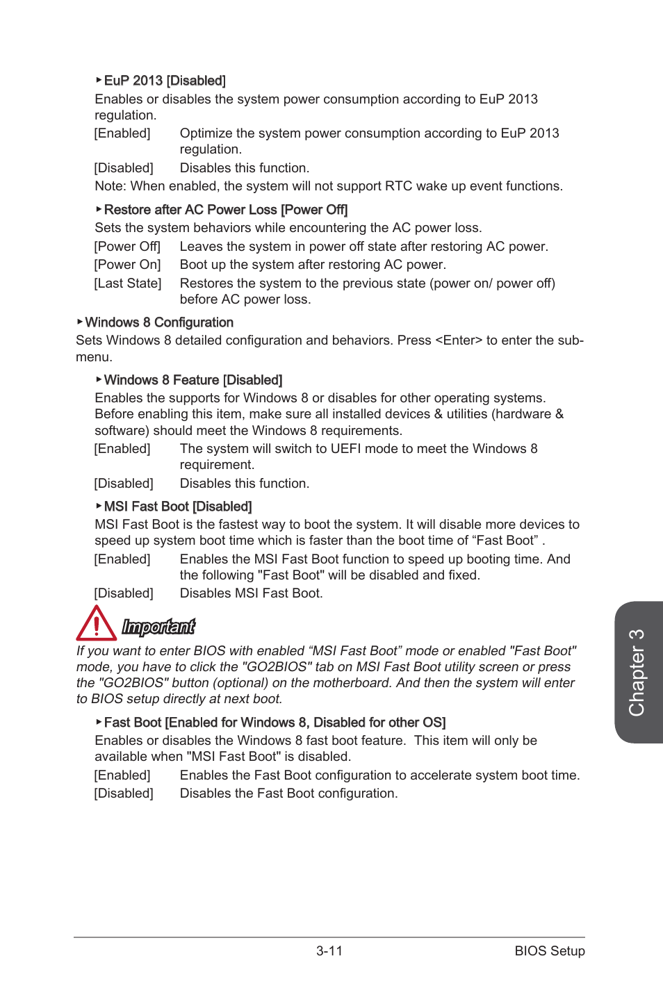 Chapter 3, Important | MSI Z87 MPOWER MAX User Manual | Page 79 / 116