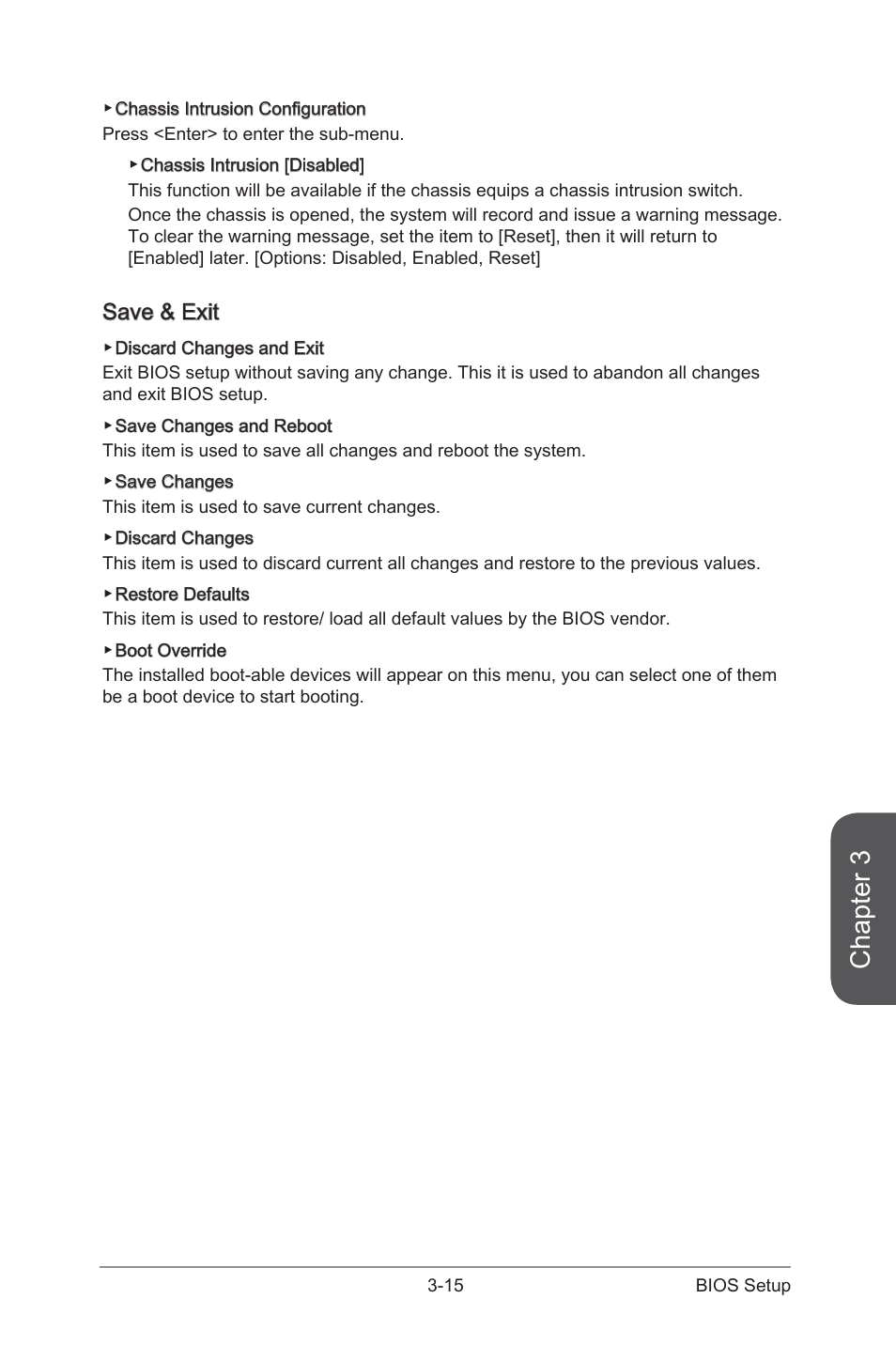 Save & exit, Save & exit -15, Chapter 3 | MSI Z87 MPOWER MAX User Manual | Page 83 / 116