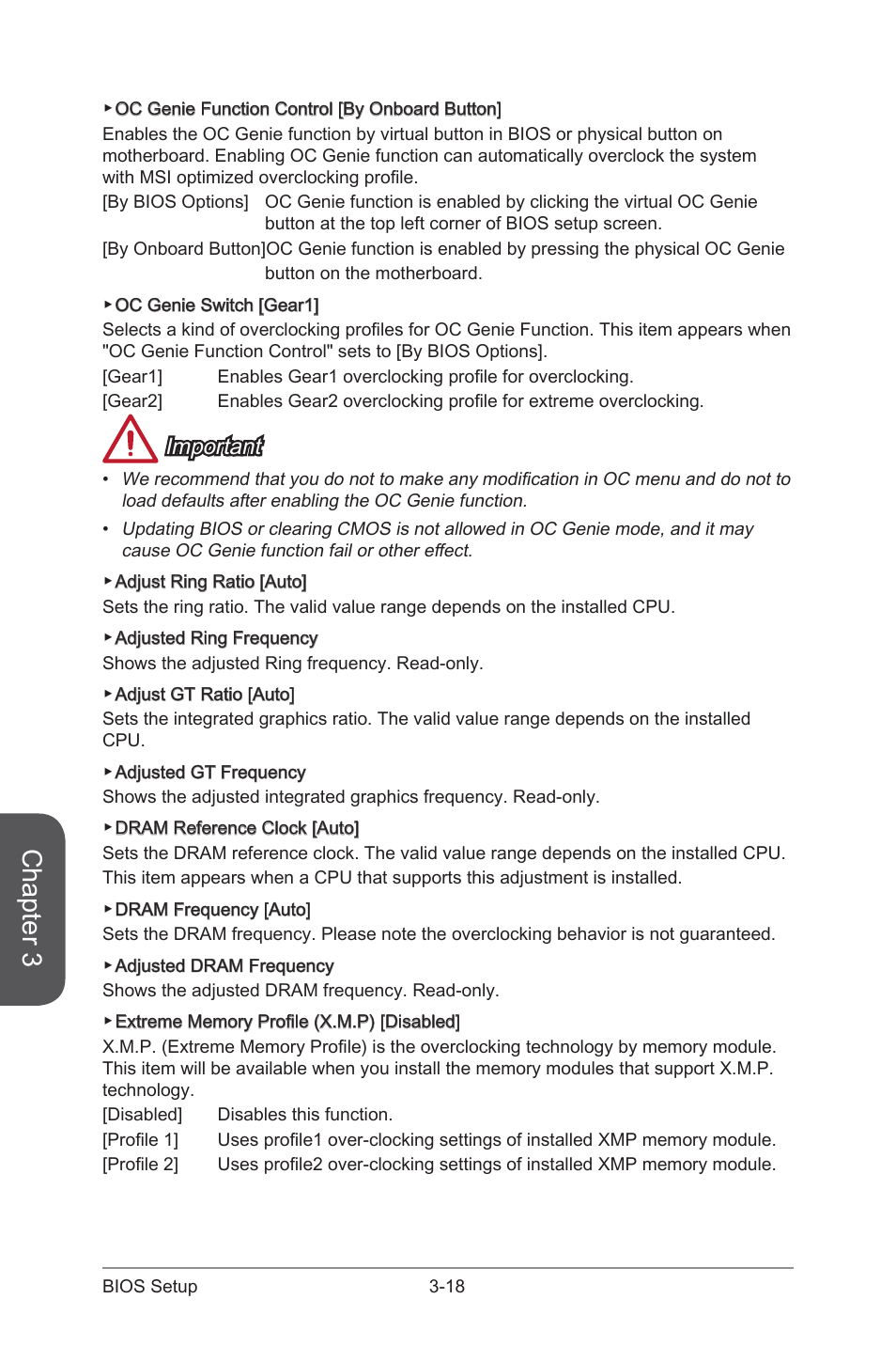 Chapter 3, Important | MSI Z87 MPOWER MAX User Manual | Page 86 / 116