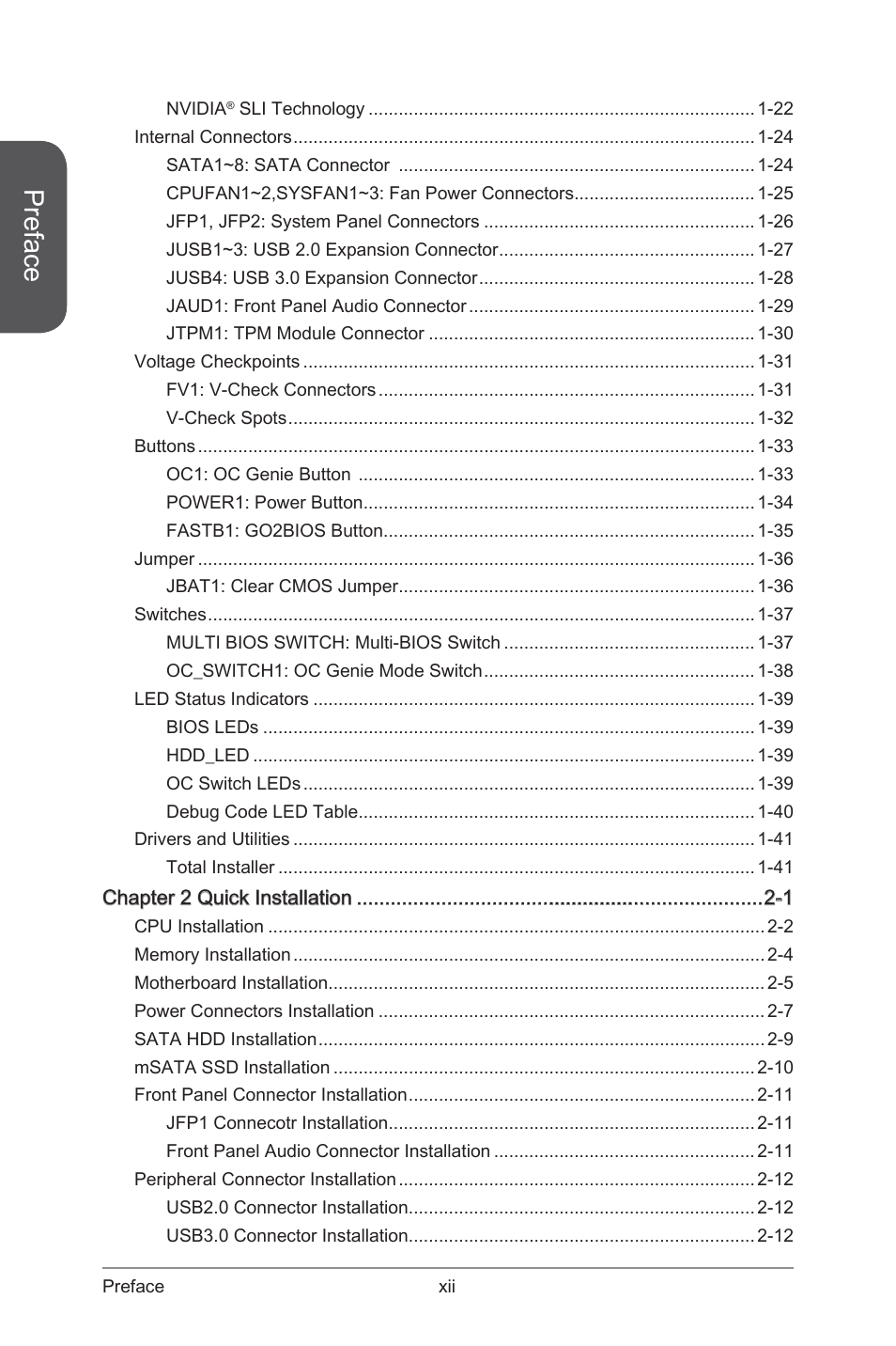 Preface | MSI Z87 MPOWER User Manual | Page 12 / 120