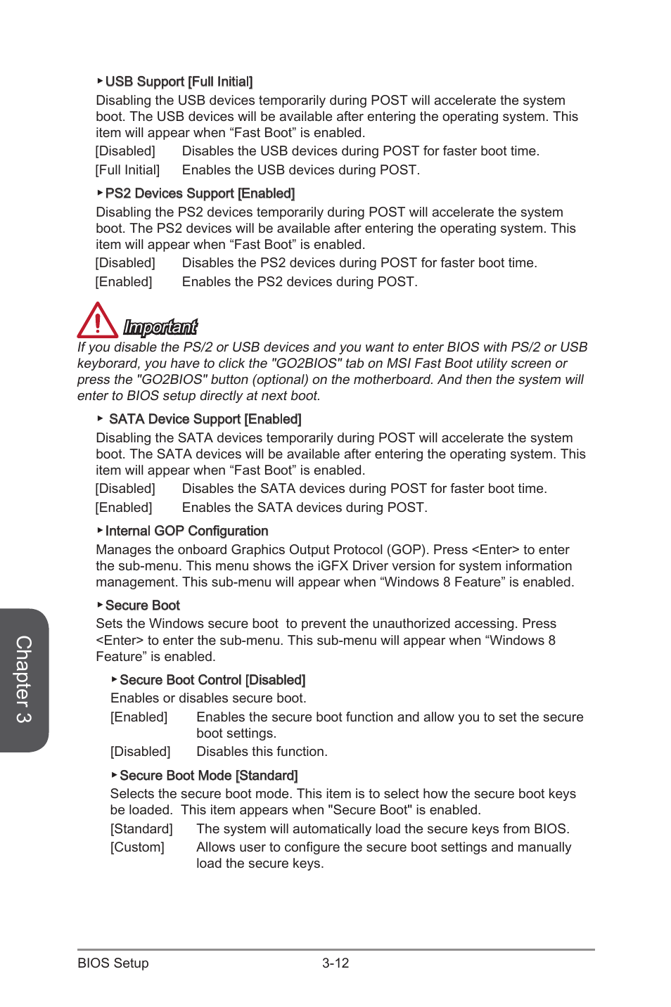 Chapter 3, Important | MSI Z87 MPOWER User Manual | Page 82 / 120