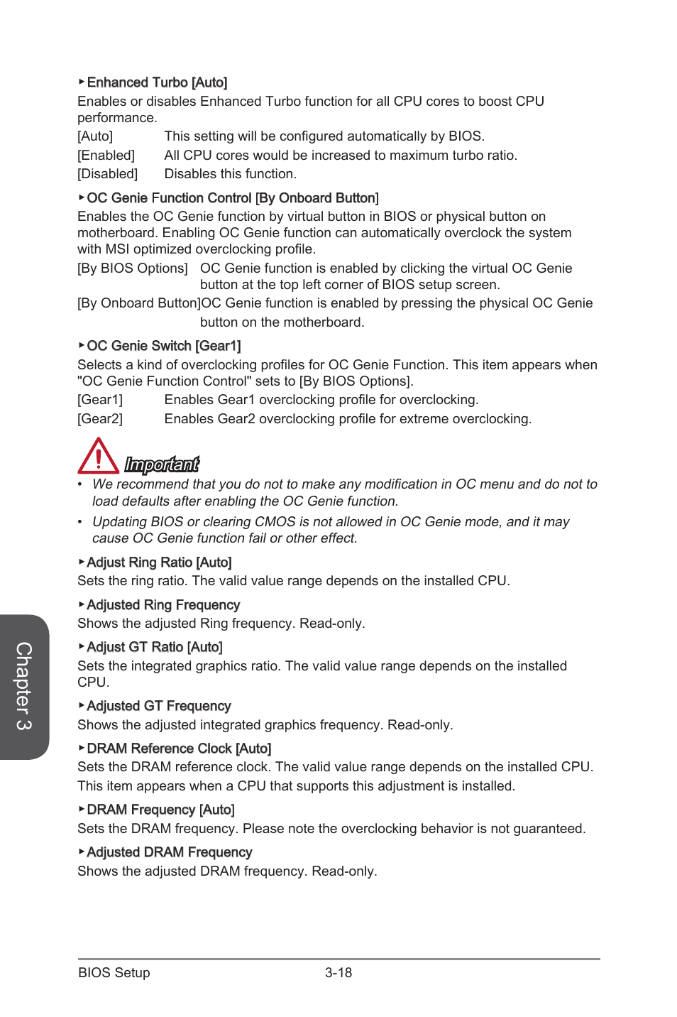 Chapter 3, Important | MSI Z87 MPOWER User Manual | Page 88 / 120