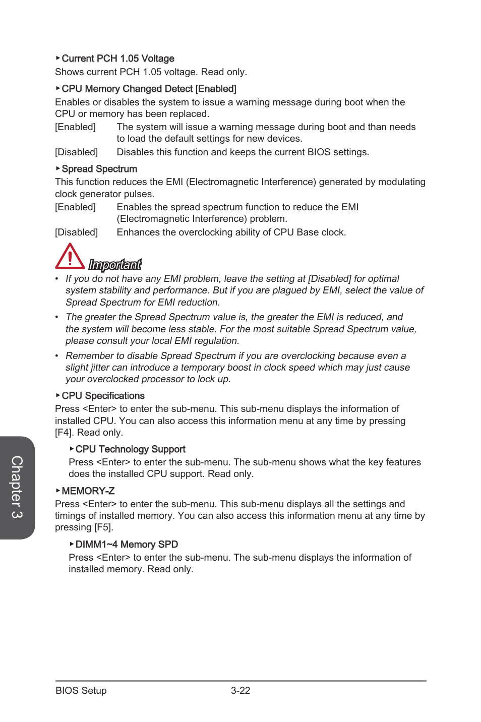 Chapter 3, Important | MSI Z87 MPOWER User Manual | Page 92 / 120