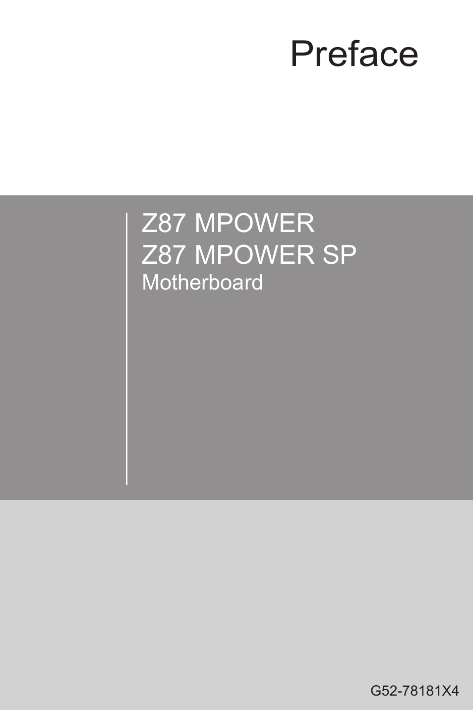 MSI Z87 MPOWER SP User Manual | 118 pages