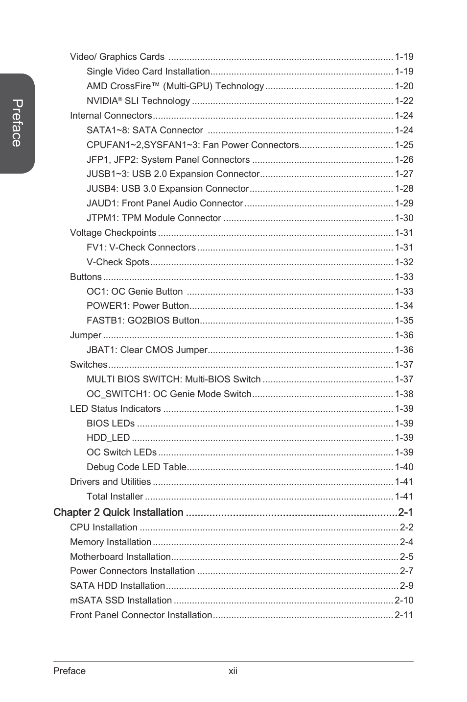Preface | MSI Z87 MPOWER SP User Manual | Page 12 / 118