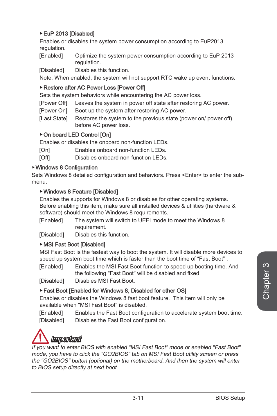 Chapter 3, Important | MSI Z87 MPOWER SP User Manual | Page 81 / 118