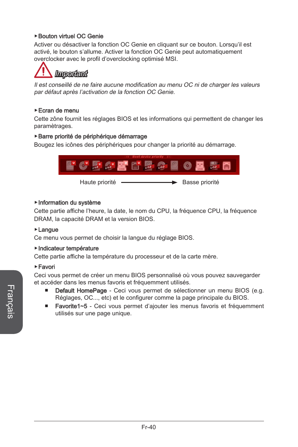 Français, Important | MSI X99S GAMING 9 AC User Manual | Page 158 / 236