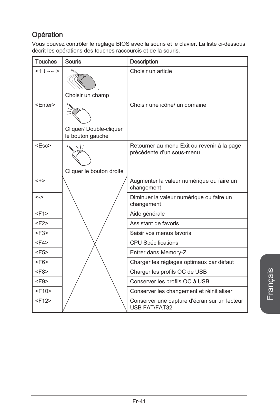 Français, Opération | MSI X99S GAMING 9 AC User Manual | Page 159 / 236