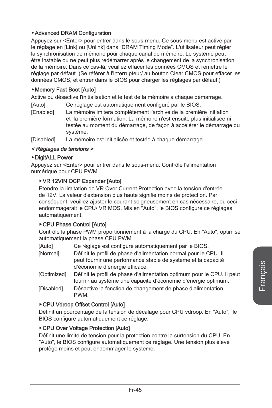 Français | MSI X99S GAMING 9 AC User Manual | Page 163 / 236