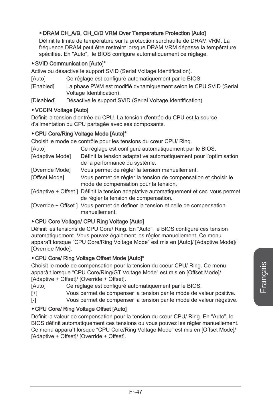 Français | MSI X99S GAMING 9 AC User Manual | Page 165 / 236