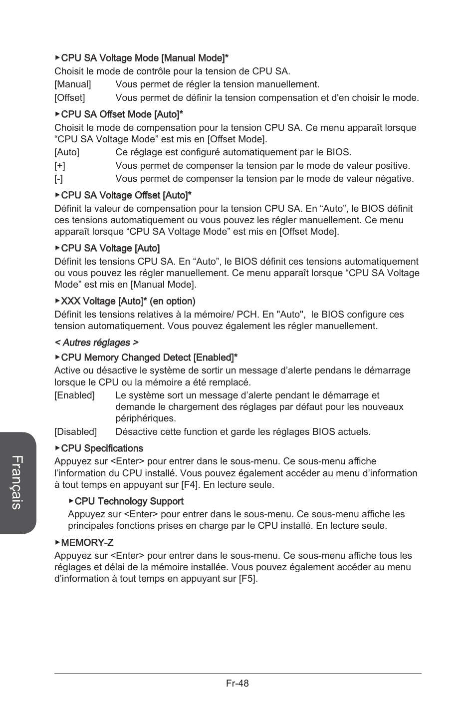 Français | MSI X99S GAMING 9 AC User Manual | Page 166 / 236