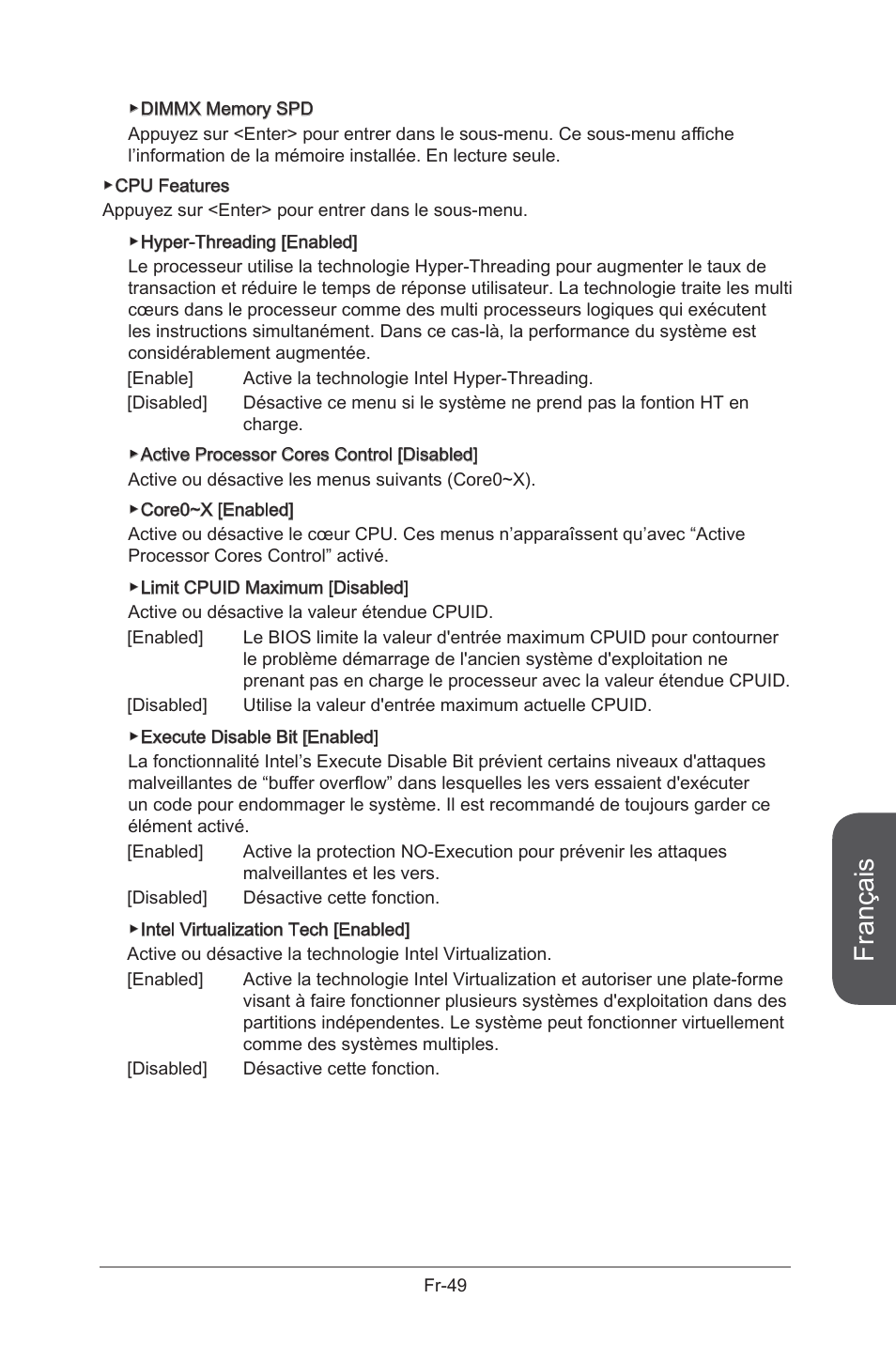 Français | MSI X99S GAMING 9 AC User Manual | Page 167 / 236