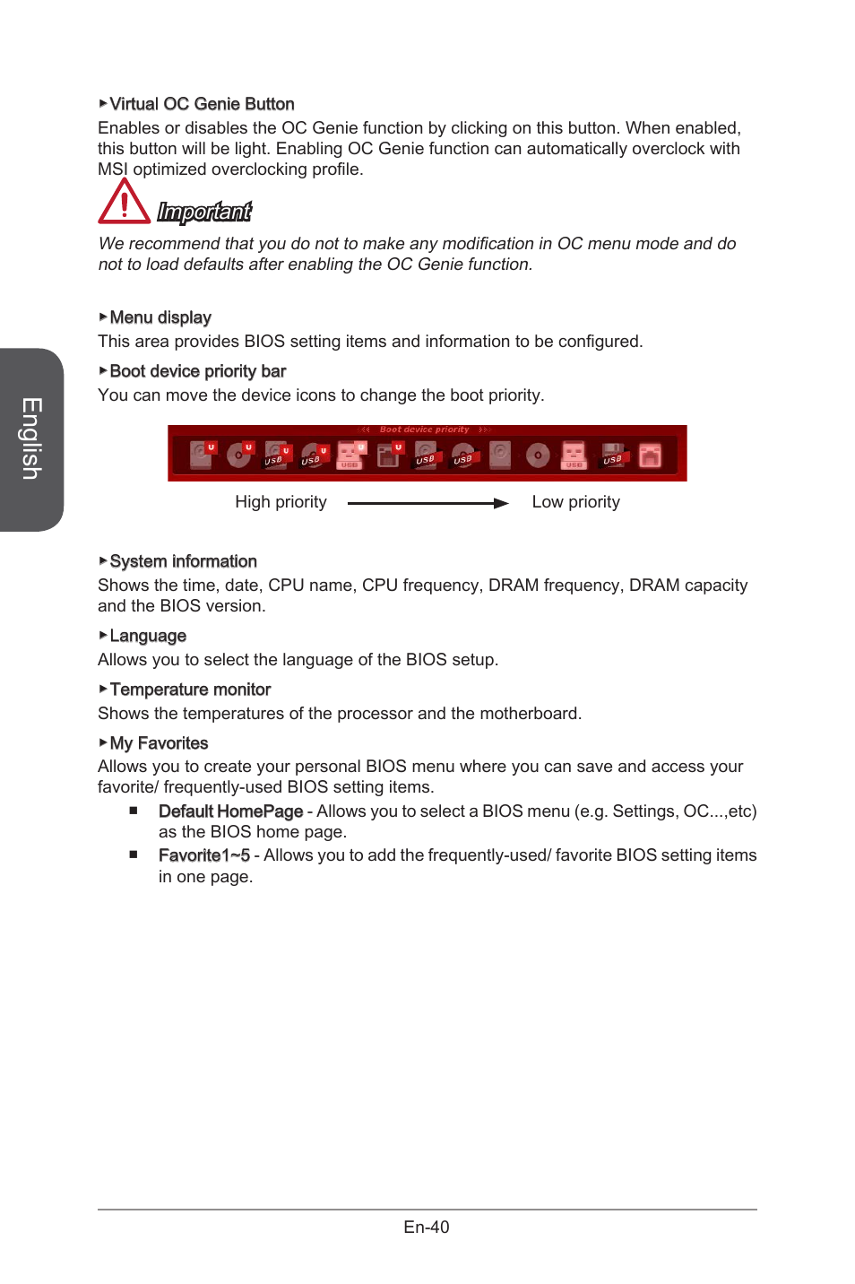 English, Important | MSI X99S GAMING 9 AC User Manual | Page 54 / 236