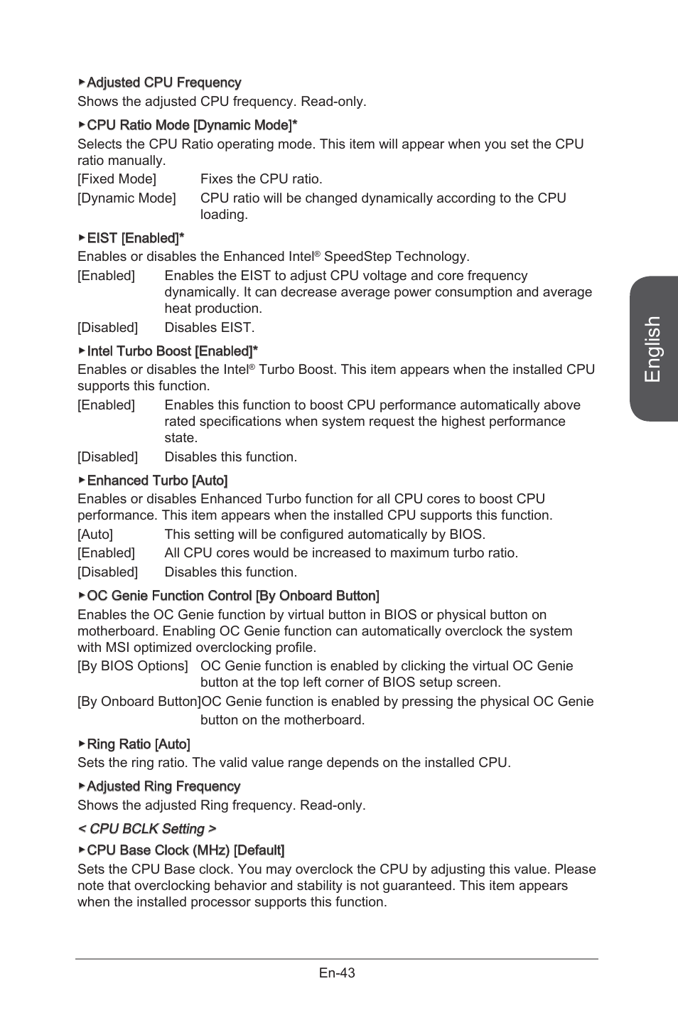 English | MSI X99S GAMING 9 AC User Manual | Page 57 / 236