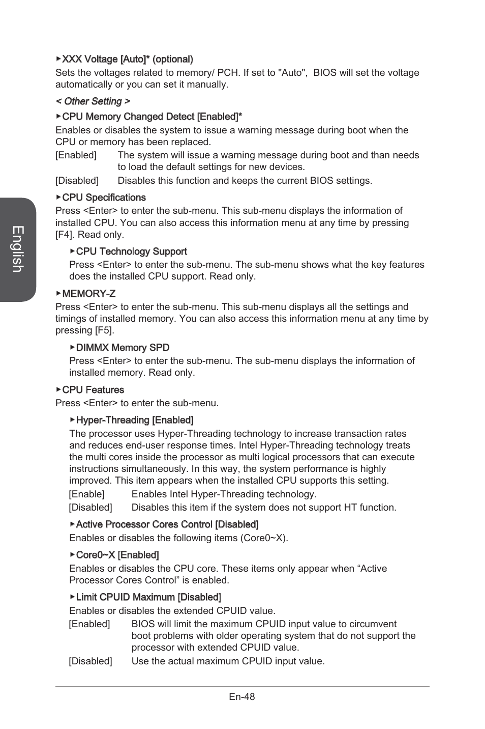 English | MSI X99S GAMING 9 AC User Manual | Page 62 / 236