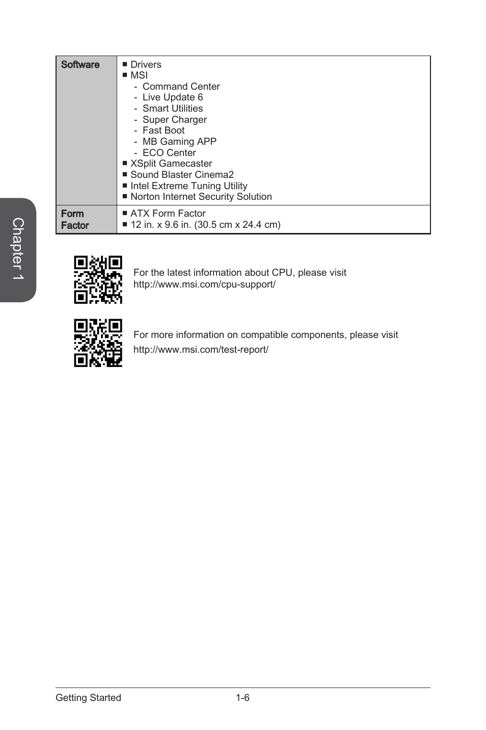 Chapter 1 | MSI X99S GAMING 7 Manual User Manual | Page 20 / 112