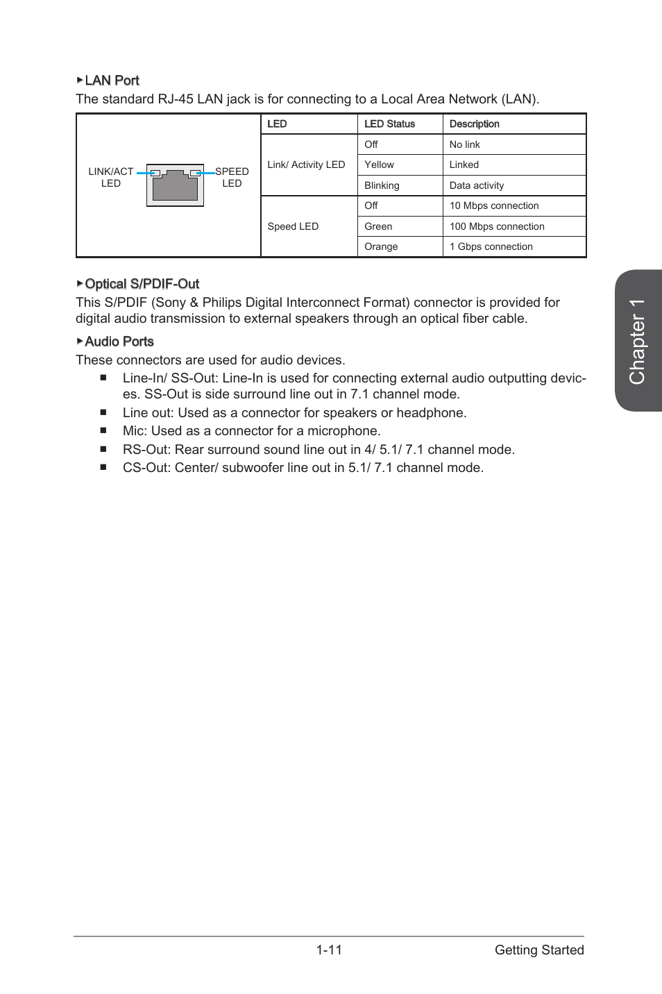 Chapter 1 | MSI X99S GAMING 7 Manual User Manual | Page 25 / 112