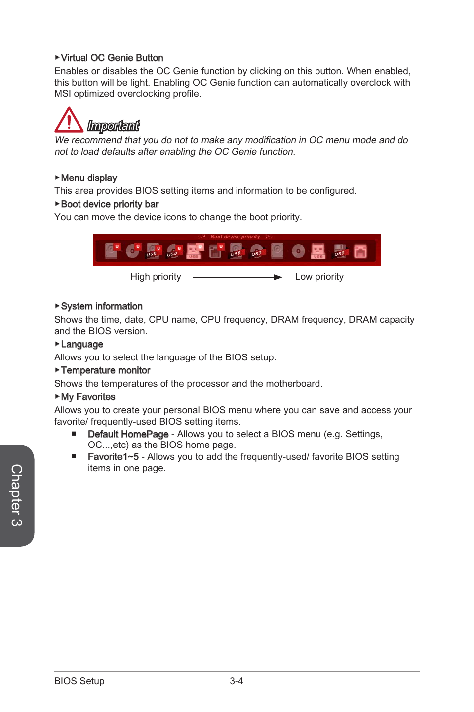 Chapter 3, Important | MSI X99S GAMING 7 Manual User Manual | Page 70 / 112