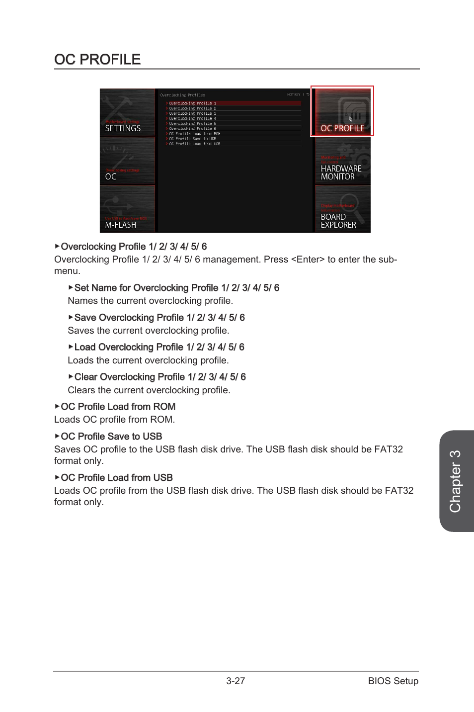 Oc profile -27, Chapter 3, Oc profile | MSI X99S GAMING 7 Manual User Manual | Page 93 / 112