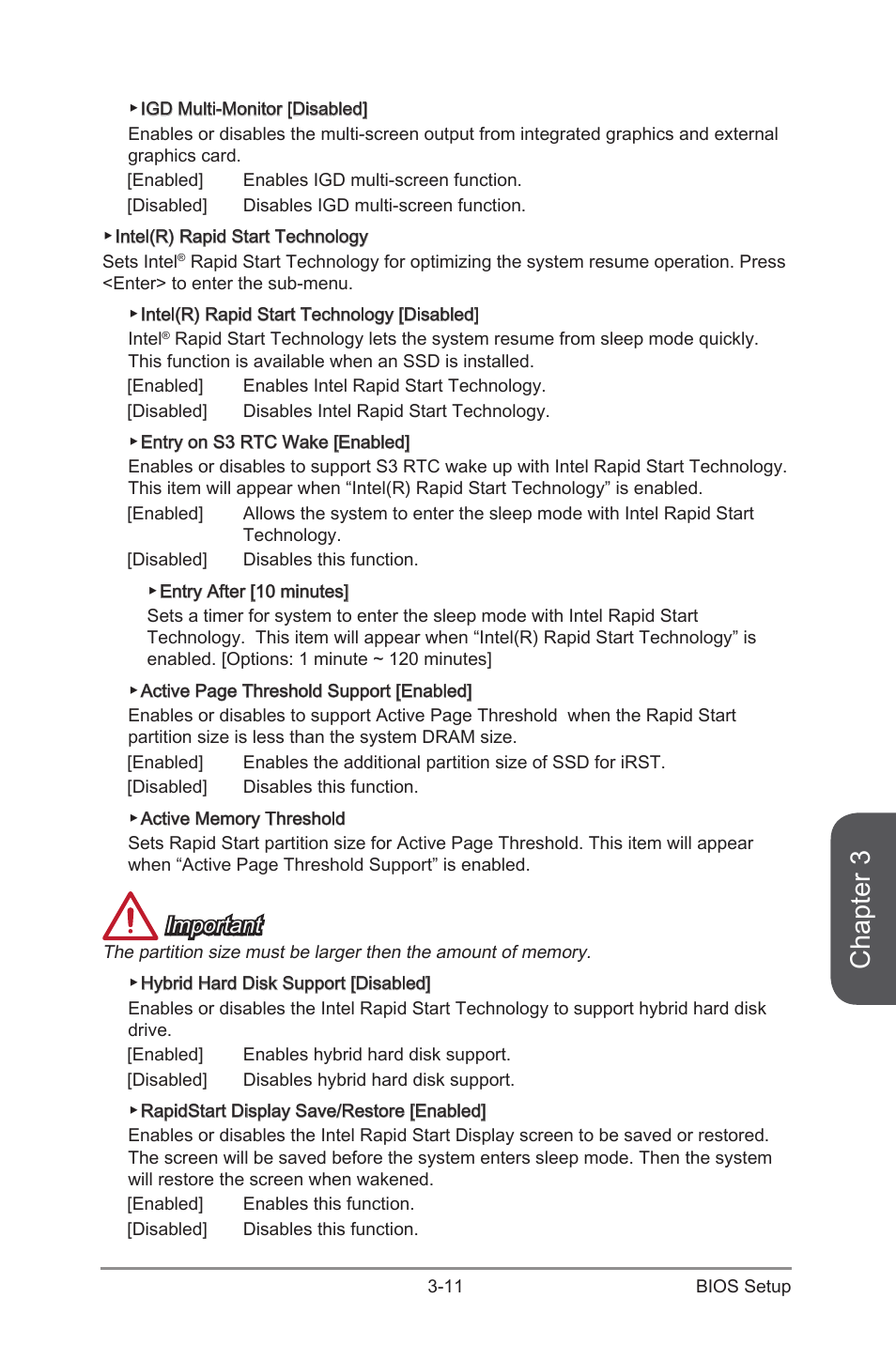 Chapter 3, Important | MSI Z97 GAMING 9 AC Manual User Manual | Page 75 / 112