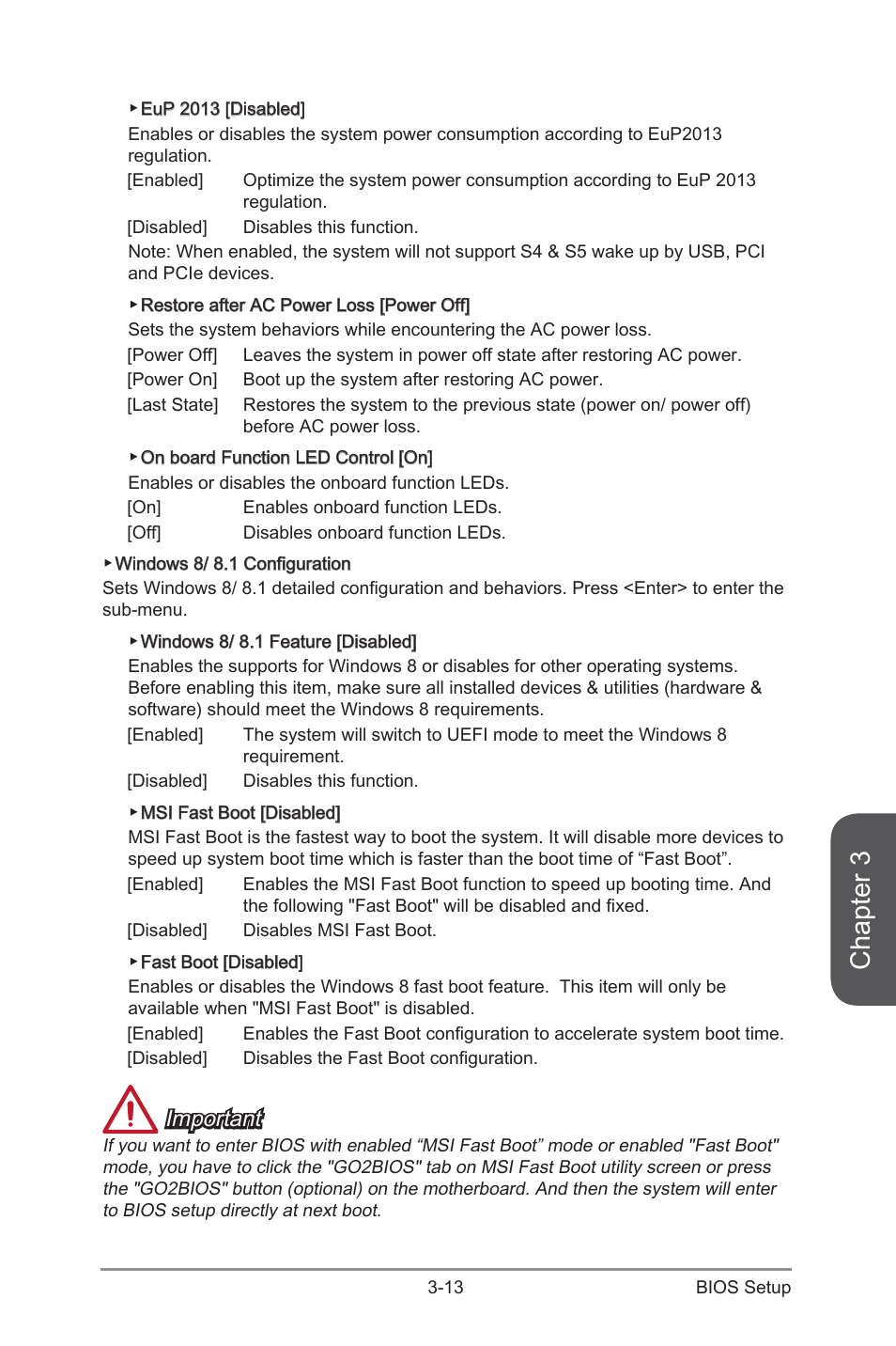 Chapter 3, Important | MSI Z97 GAMING 9 AC Manual User Manual | Page 77 / 112