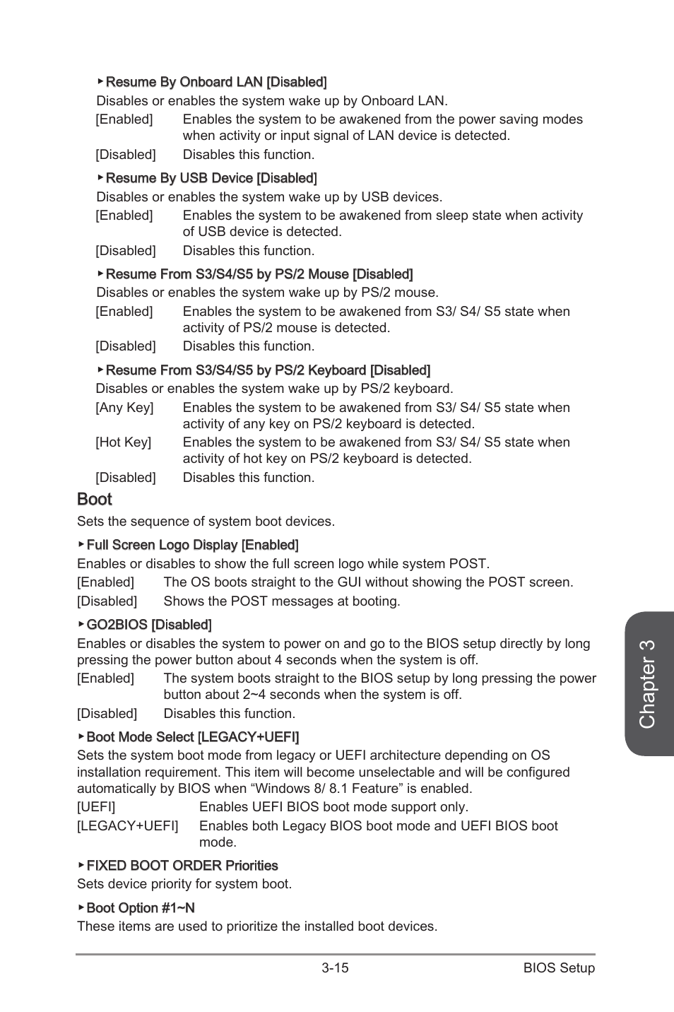 Boot -15, Chapter 3, Boot | MSI Z97 GAMING 9 AC Manual User Manual | Page 79 / 112