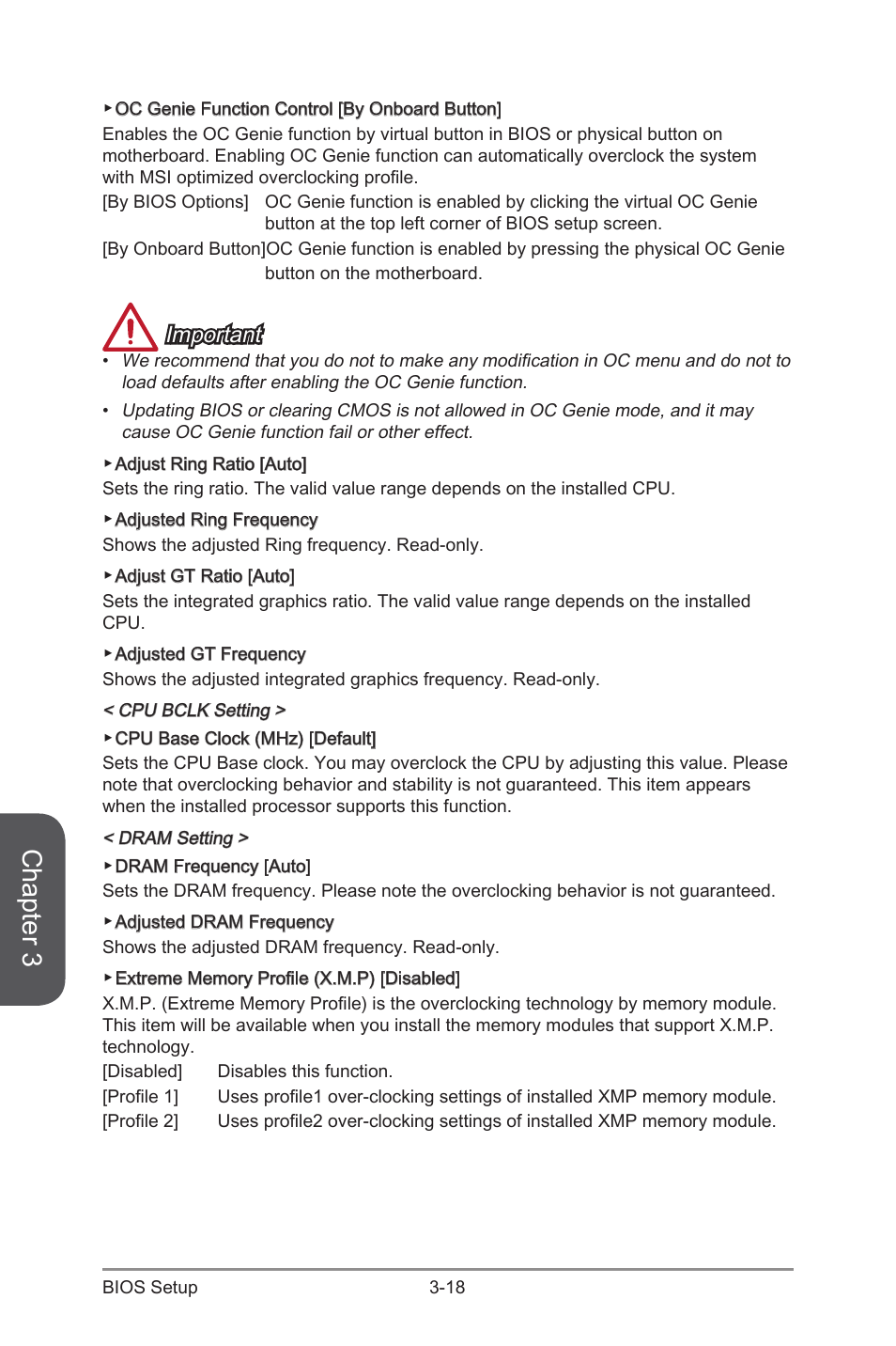 Chapter 3, Important | MSI Z97 GAMING 9 AC Manual User Manual | Page 82 / 112